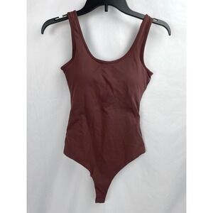 Klassy Network Women Medium 2pc Bodysuit Padded Brown Sleeveless